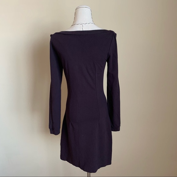All Saints Emelle Dress in Liquorice Dark Purple Bodycon Goth sz 4 - Picture 6 of 12